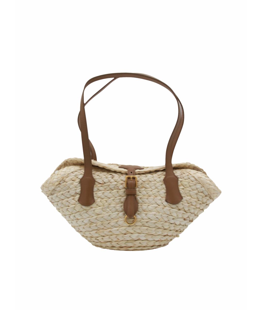 DOLCE&GABBANA Бежевая пелетеная сумка тоут, фото 1