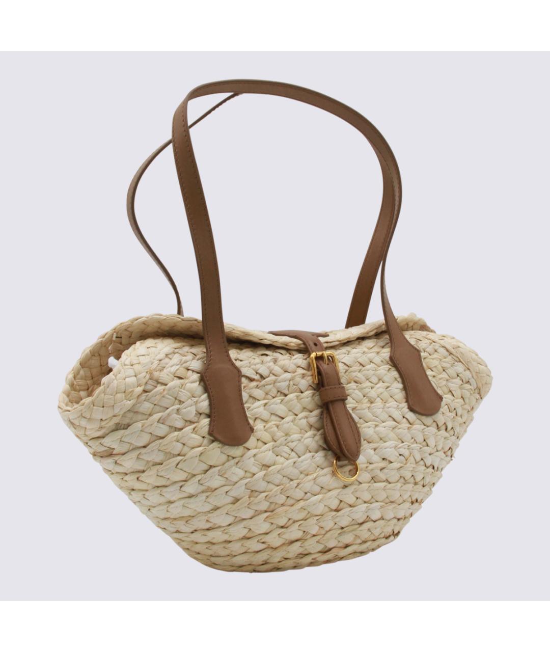 DOLCE&GABBANA Бежевая пелетеная сумка тоут, фото 2