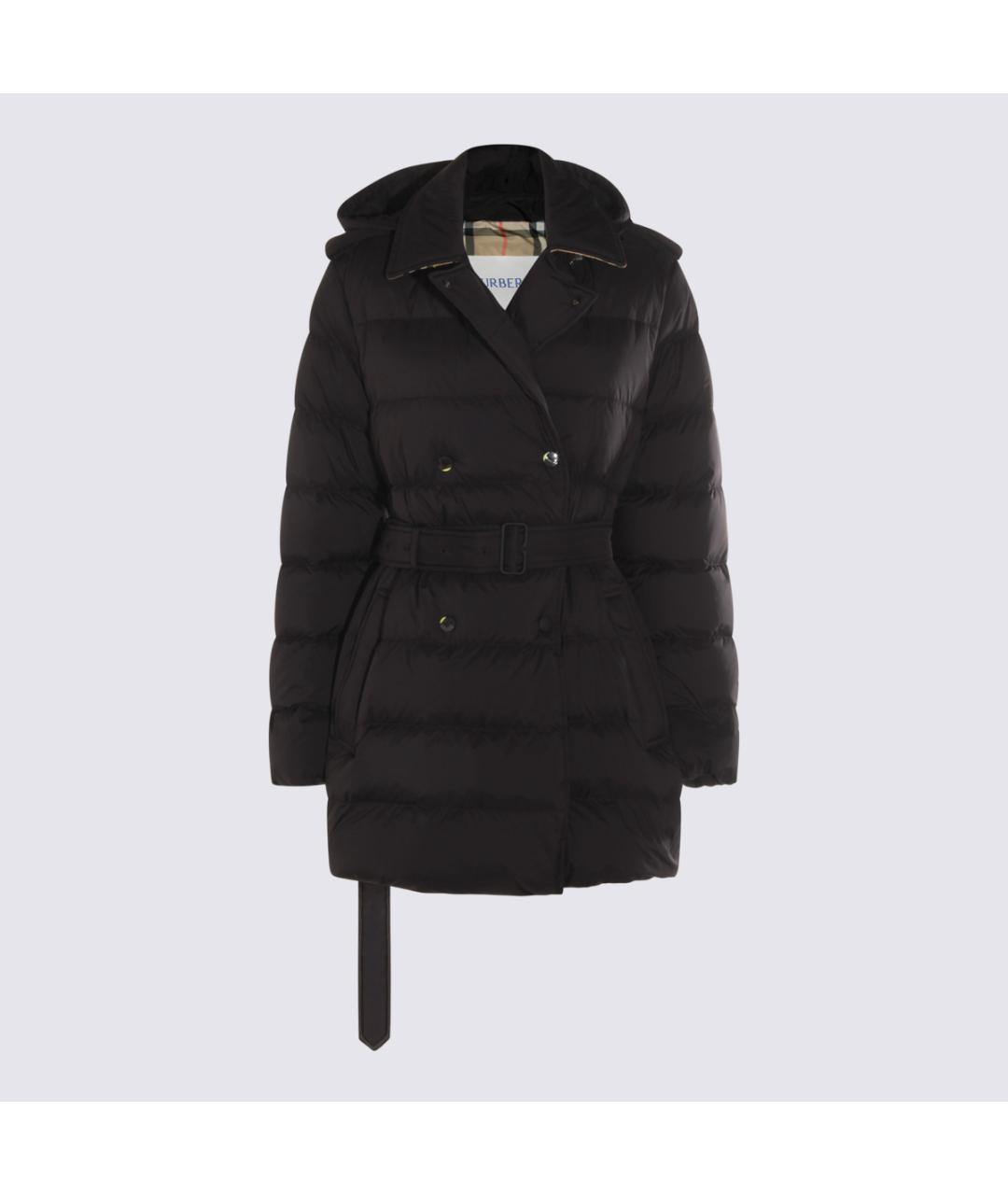 BURBERRY Черное полиамидовое пальто, фото 5