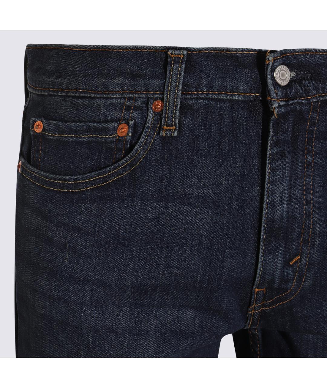 LEVI'S Темно-синие хлопковые прямые джинсы, фото 3