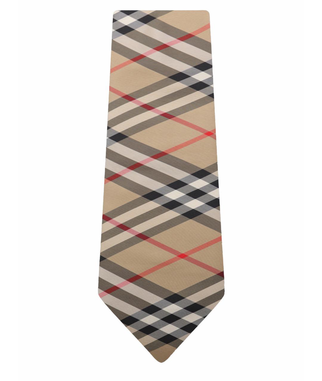 BURBERRY Бежевый шелковый галстук, фото 1