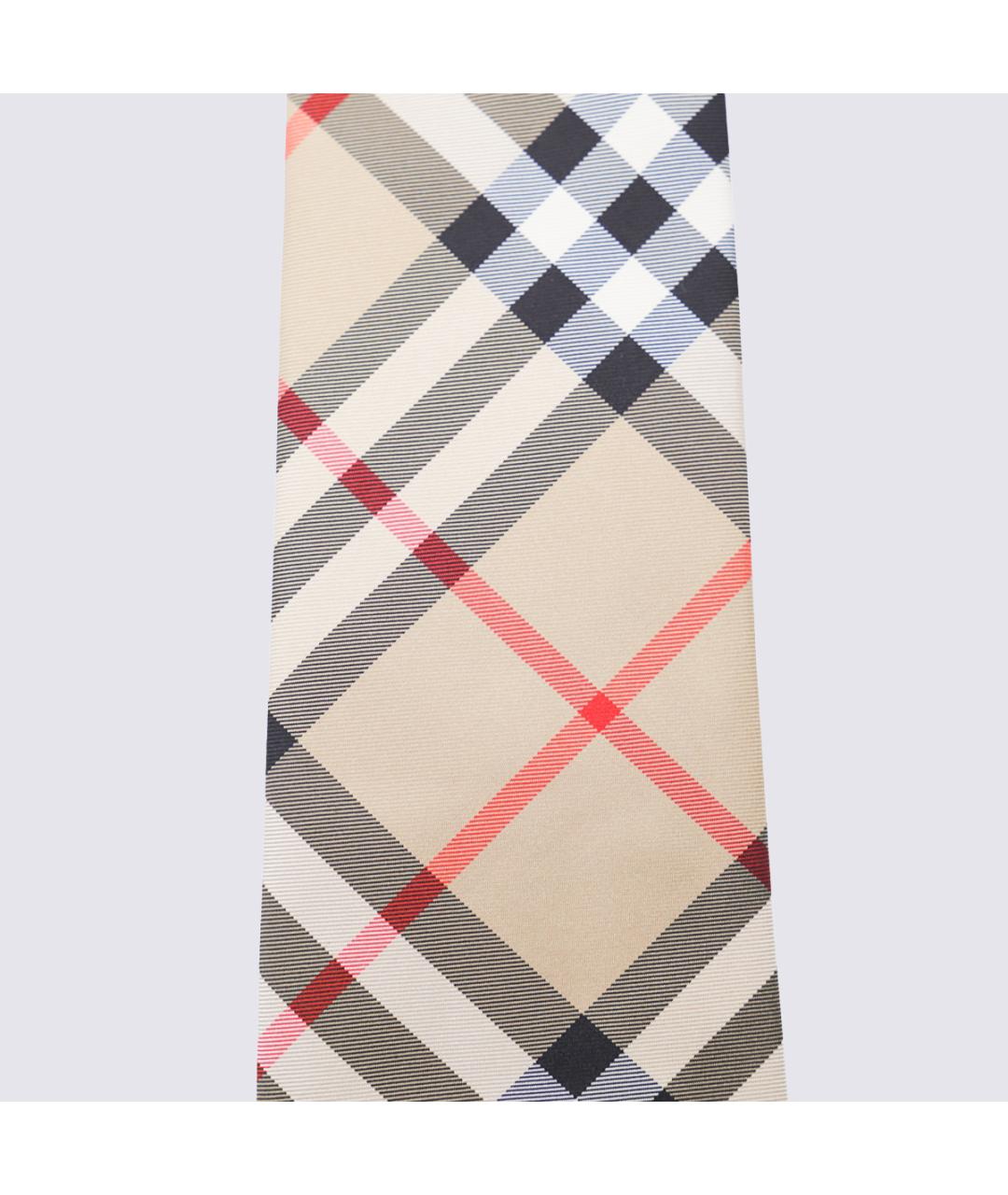 BURBERRY Бежевый шелковый галстук, фото 2