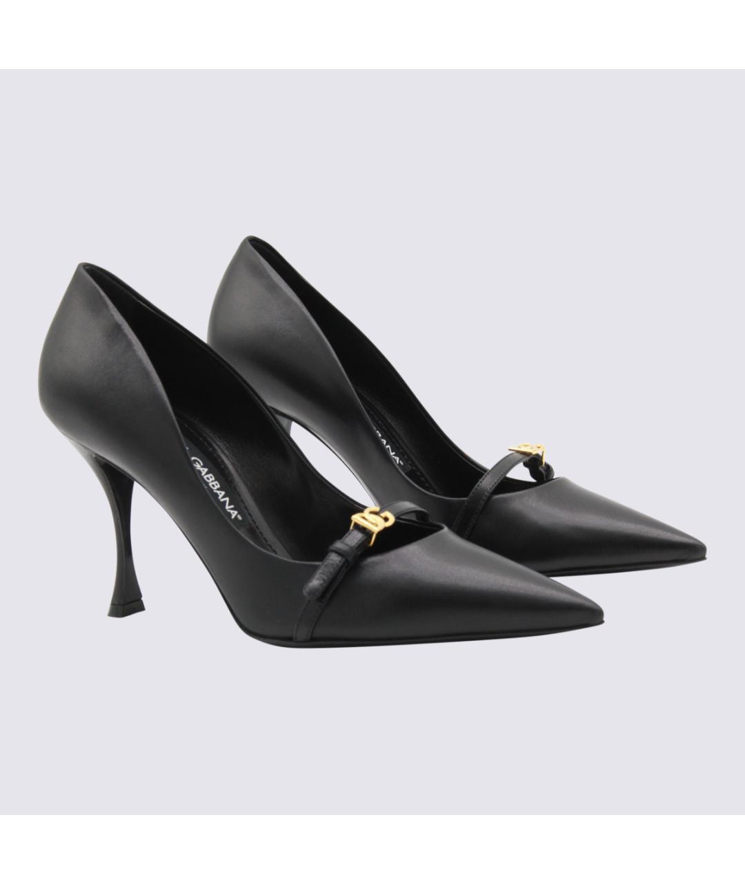 DOLCE&GABBANA Черные кожаные туфли, фото 2