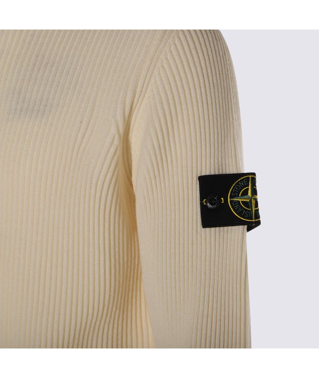 STONE ISLAND Бежевый шерстяной джемпер / свитер, фото 3