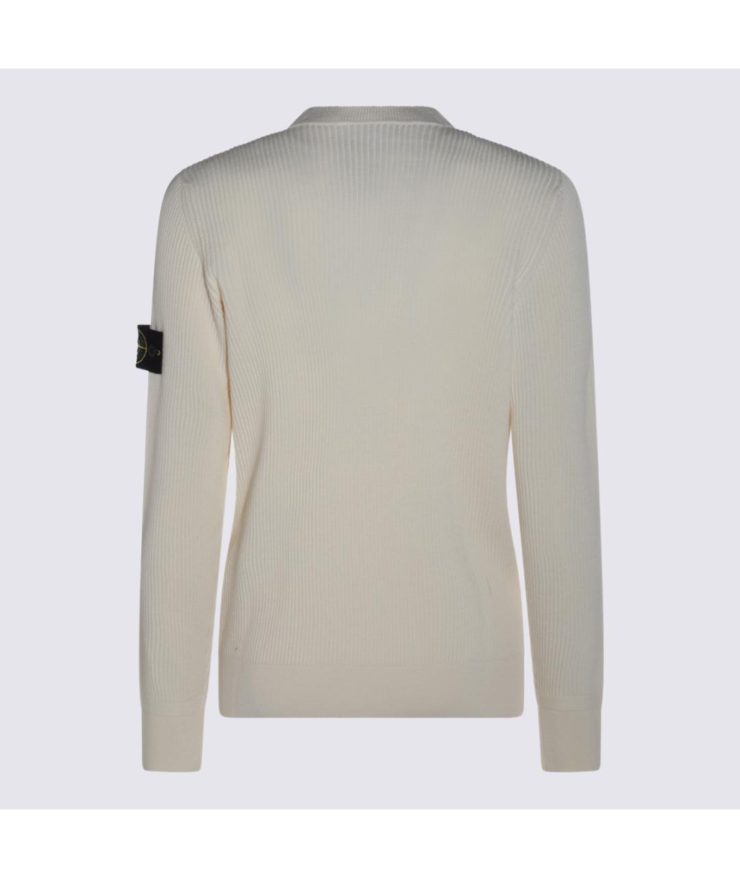 STONE ISLAND Бежевый шерстяной джемпер / свитер, фото 2
