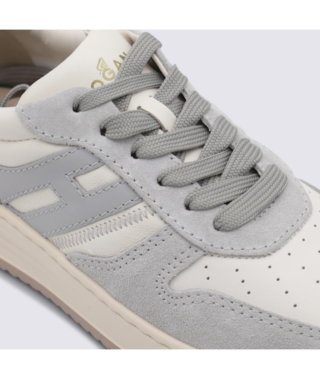 HOGAN Серые кожаные кроссовки, фото 4