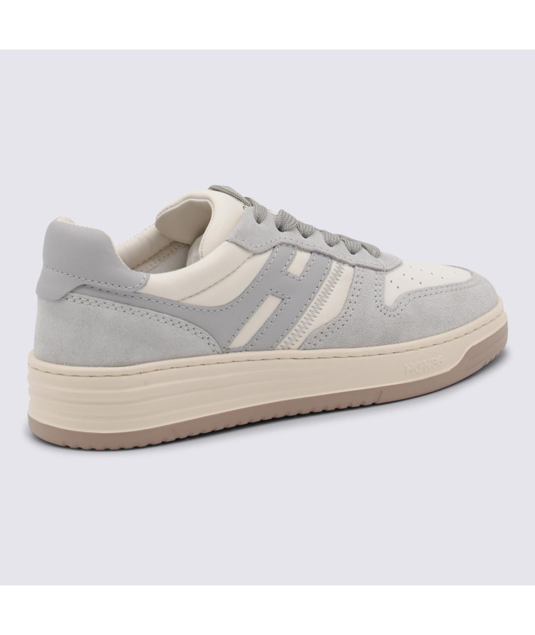 HOGAN Серые кожаные кроссовки, фото 3