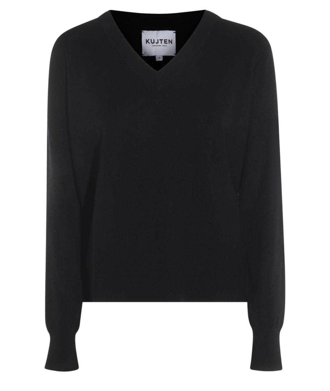 KUJITEN Черный шерстяной джемпер / свитер, фото 1