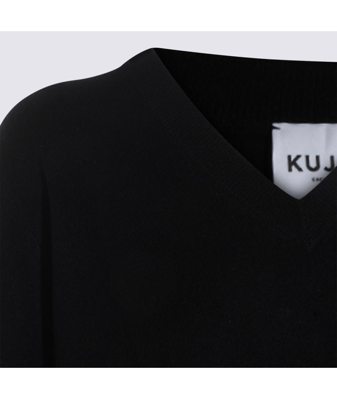 KUJITEN Черный шерстяной джемпер / свитер, фото 4
