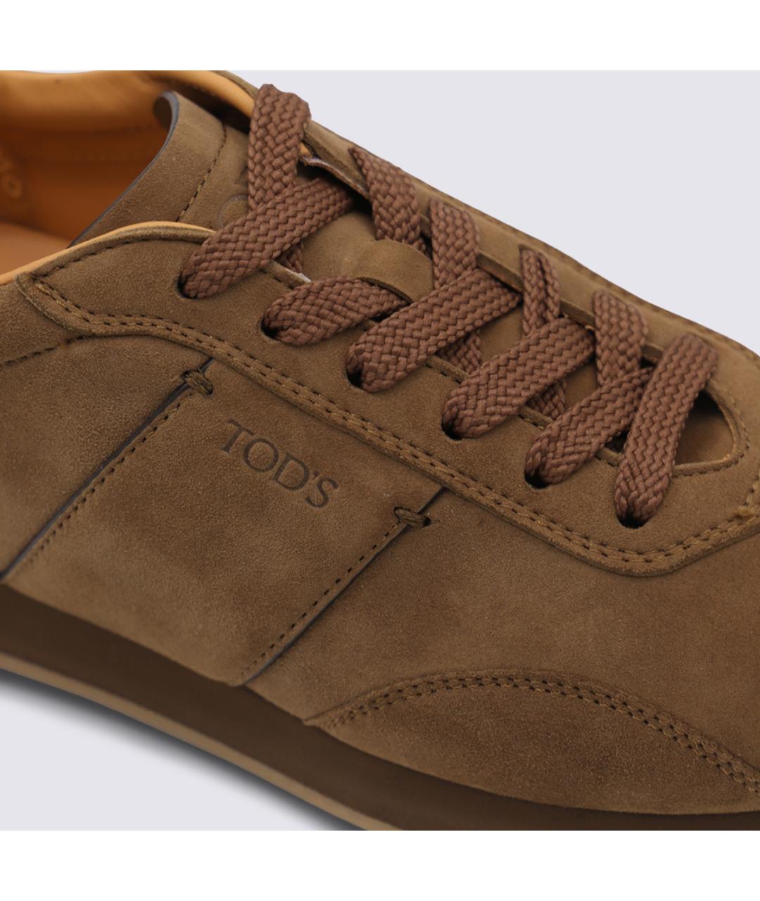 TOD'S Коричневые кожаные кроссовки, фото 4