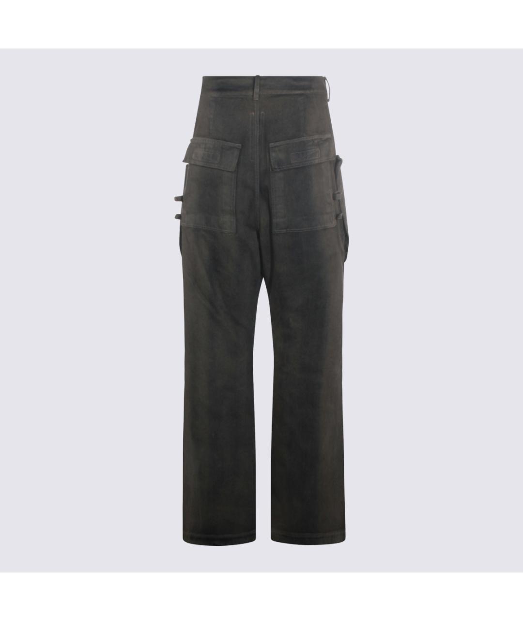 RICK OWENS Антрацитовые хлопковые прямые джинсы, фото 2