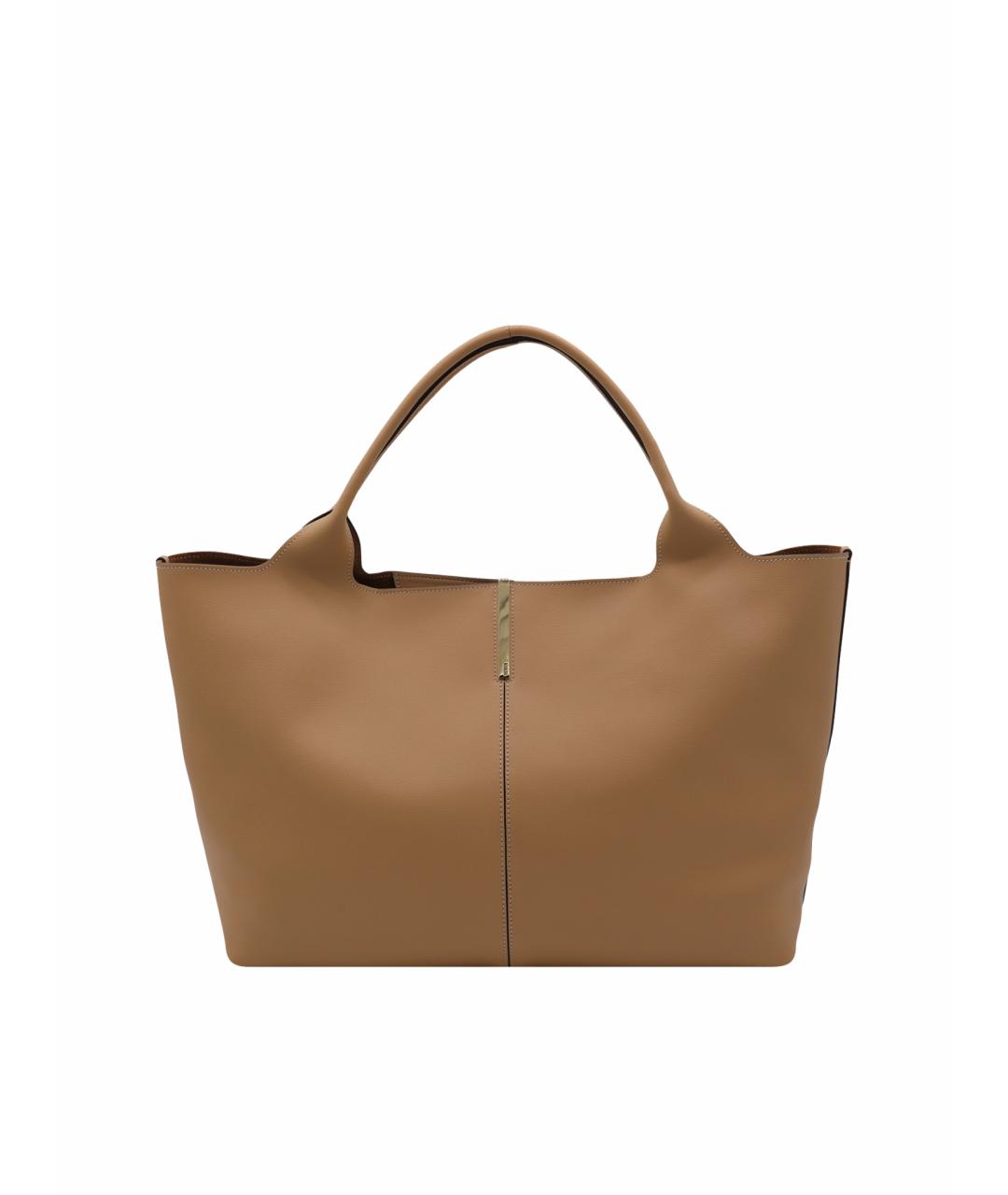 TOD'S Бежевая кожаная сумка тоут, фото 1