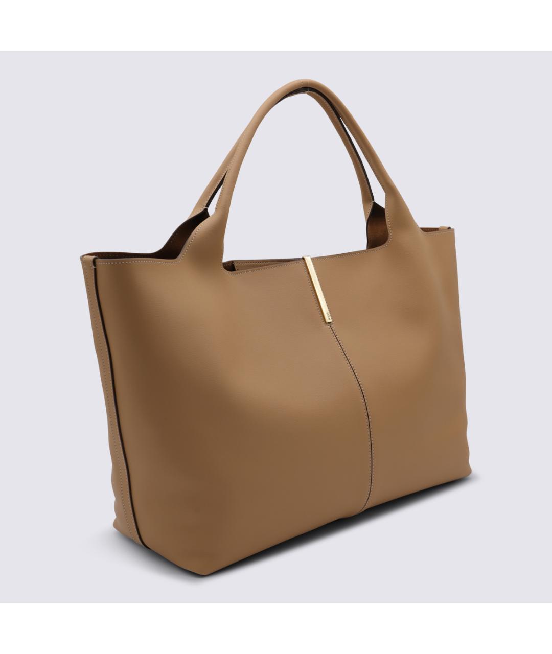 TOD'S Бежевая кожаная сумка тоут, фото 2