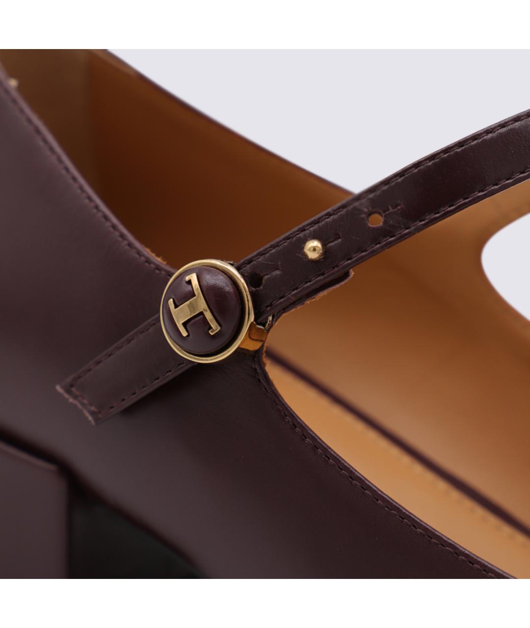 TOD'S Бордовые кожаные туфли, фото 4