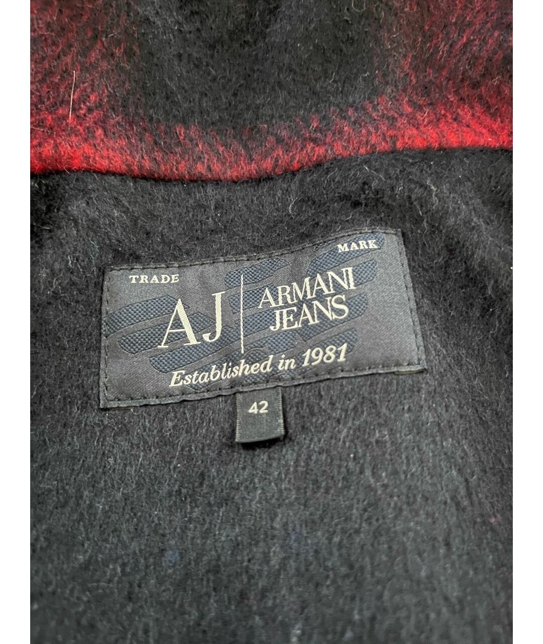 ARMANI JEANS Темно-синее шерстяное пальто, фото 3