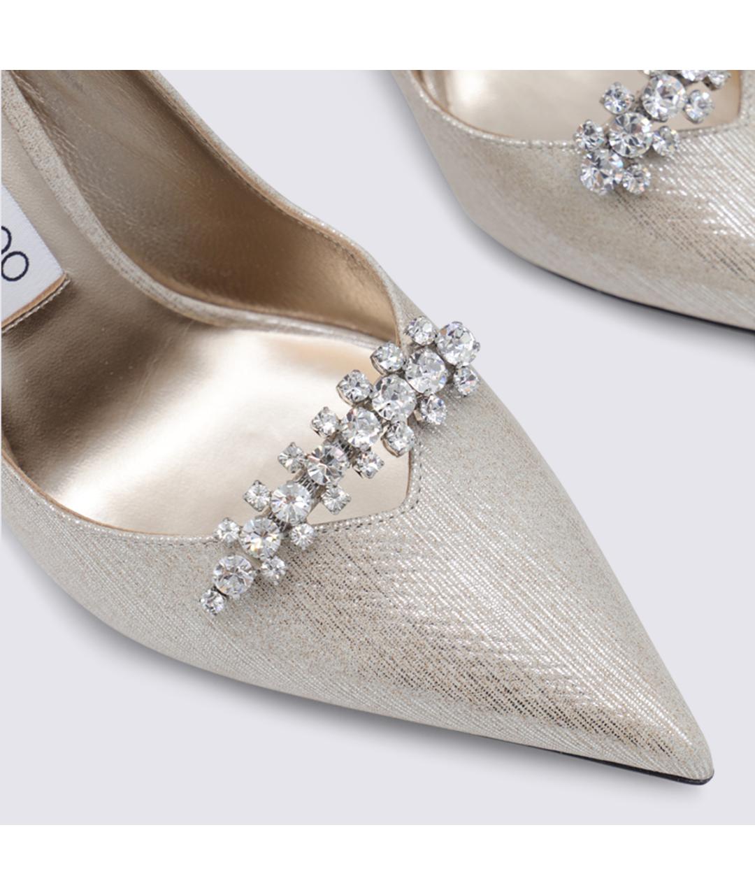 JIMMY CHOO Серебряные кожаные туфли, фото 4