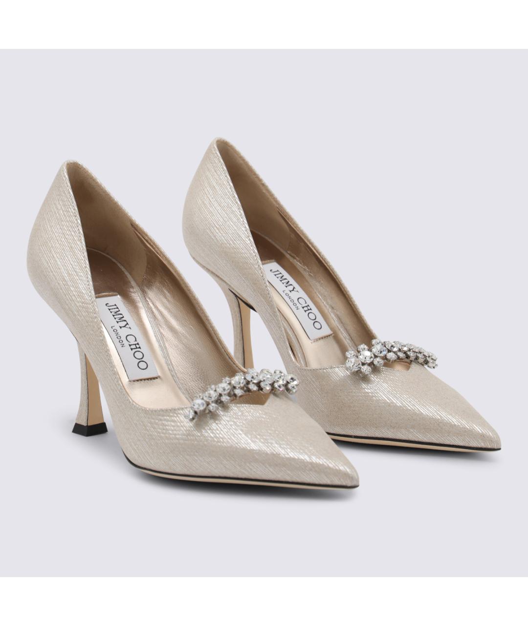 JIMMY CHOO Серебряные кожаные туфли, фото 2