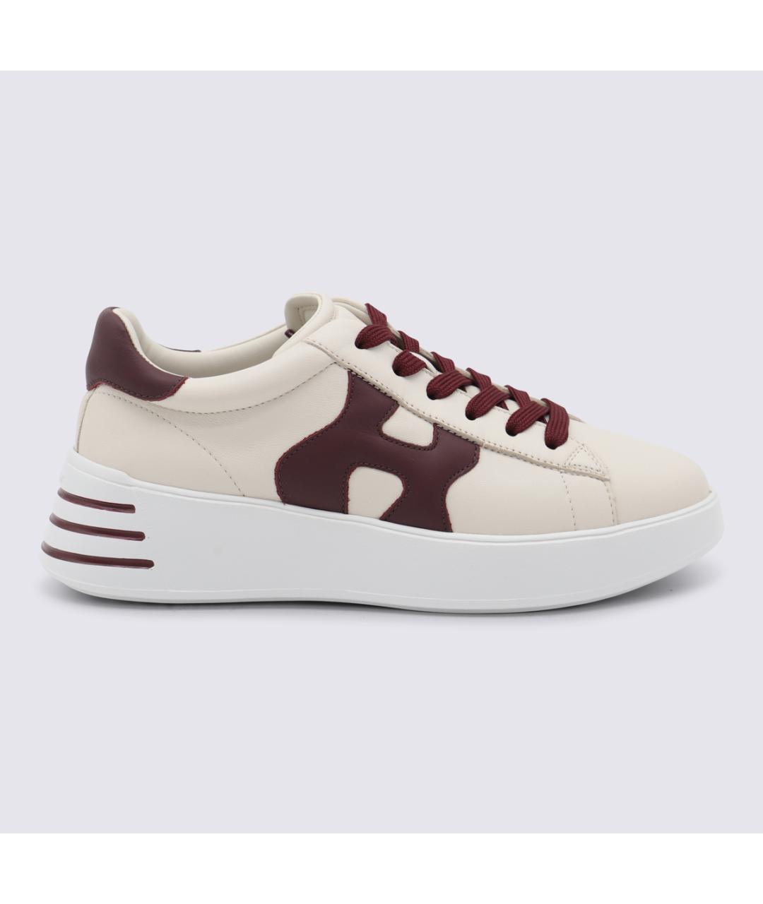 HOGAN Бежевые кожаные кроссовки, фото 5