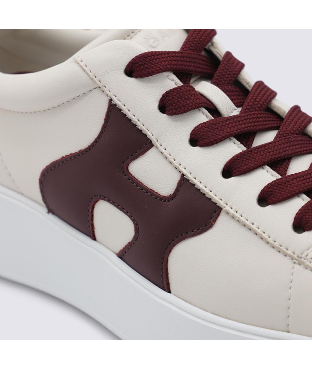 HOGAN Бежевые кожаные кроссовки, фото 4