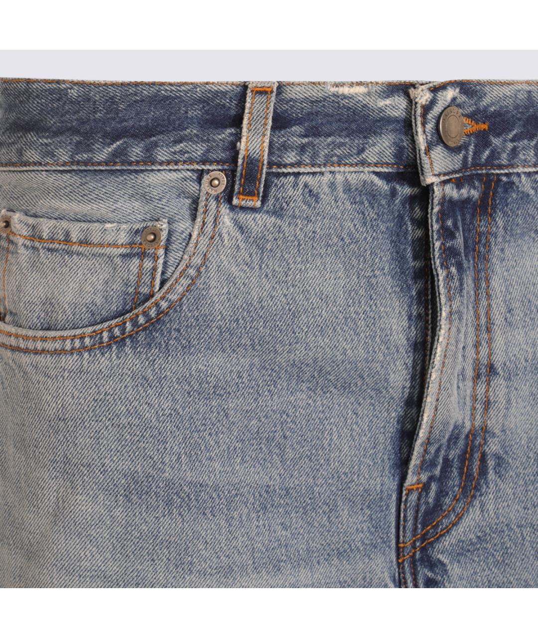 HAIKURE Голубые хлопковые прямые джинсы, фото 3