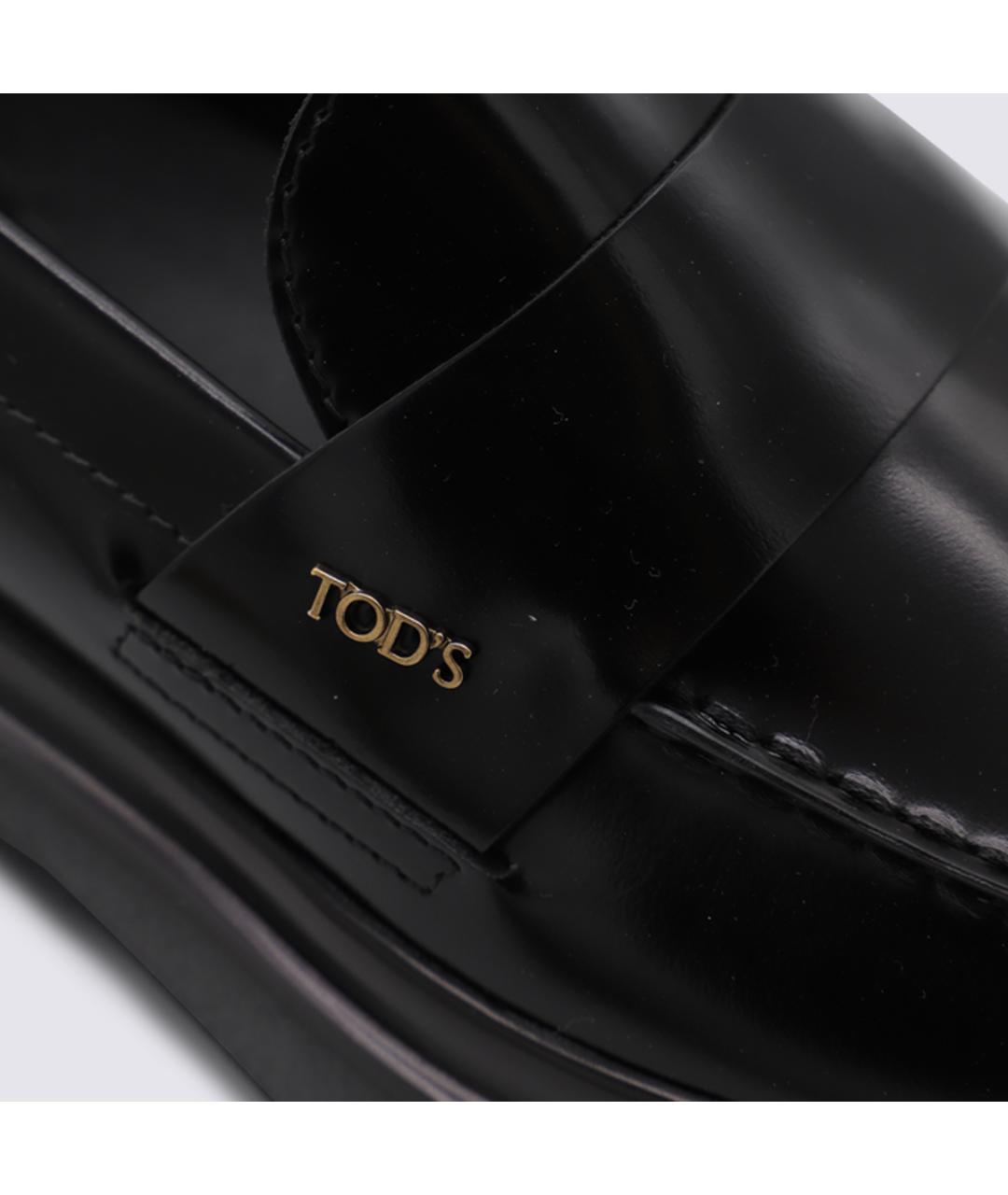 TOD'S Черные кожаные лоферы, фото 4