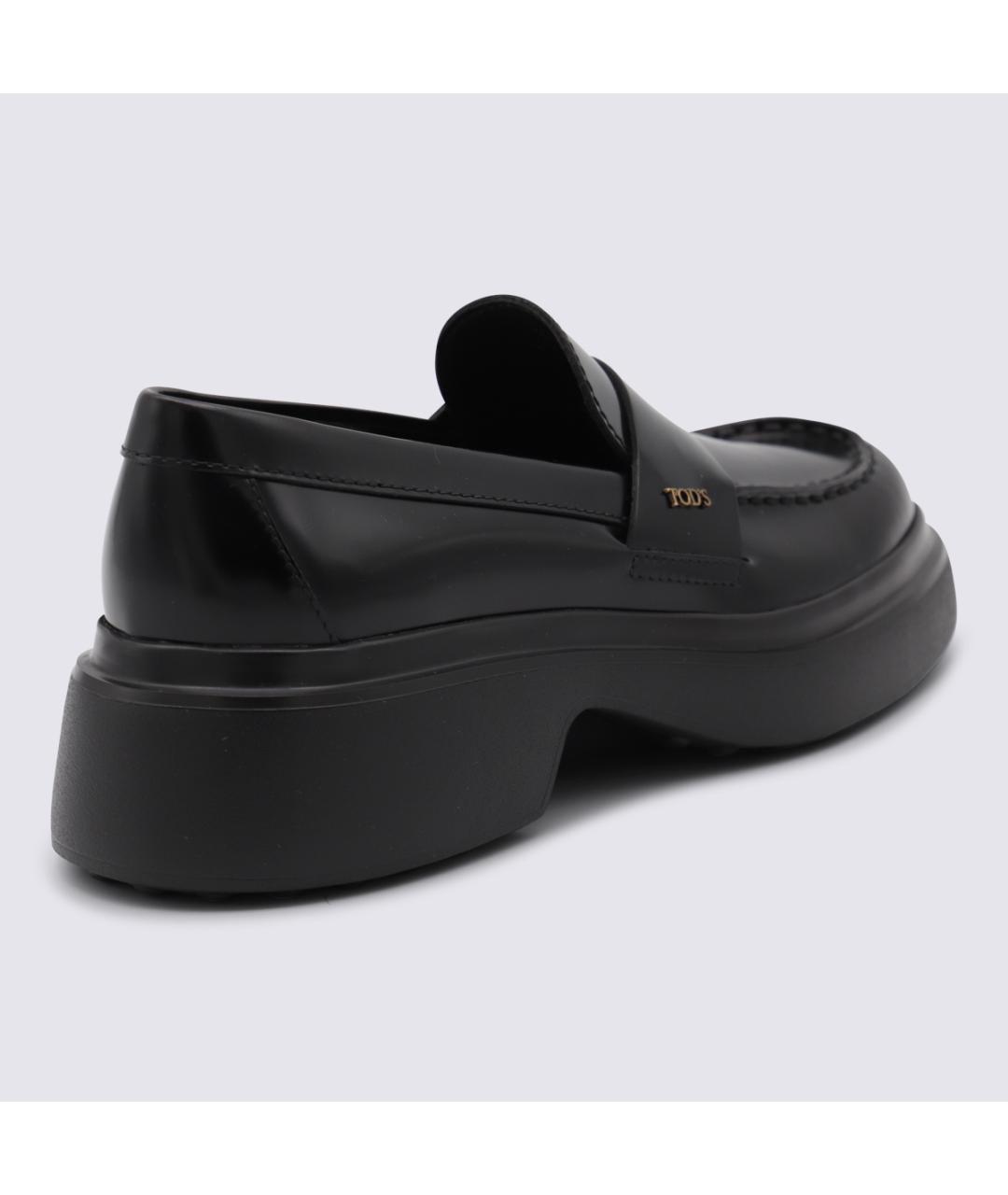 TOD'S Черные кожаные лоферы, фото 3