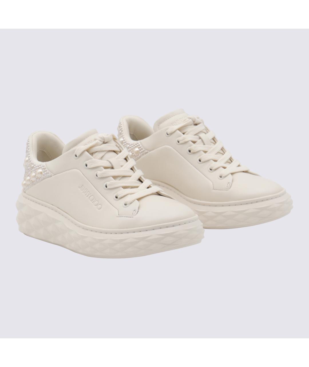 JIMMY CHOO Белые кожаные кеды, фото 2