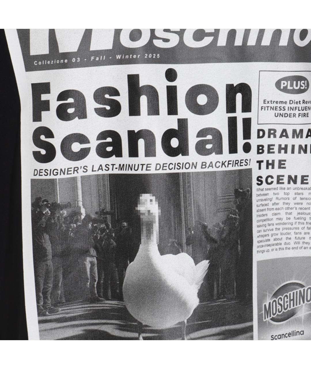 MOSCHINO Черная хлопковая футболка, фото 3