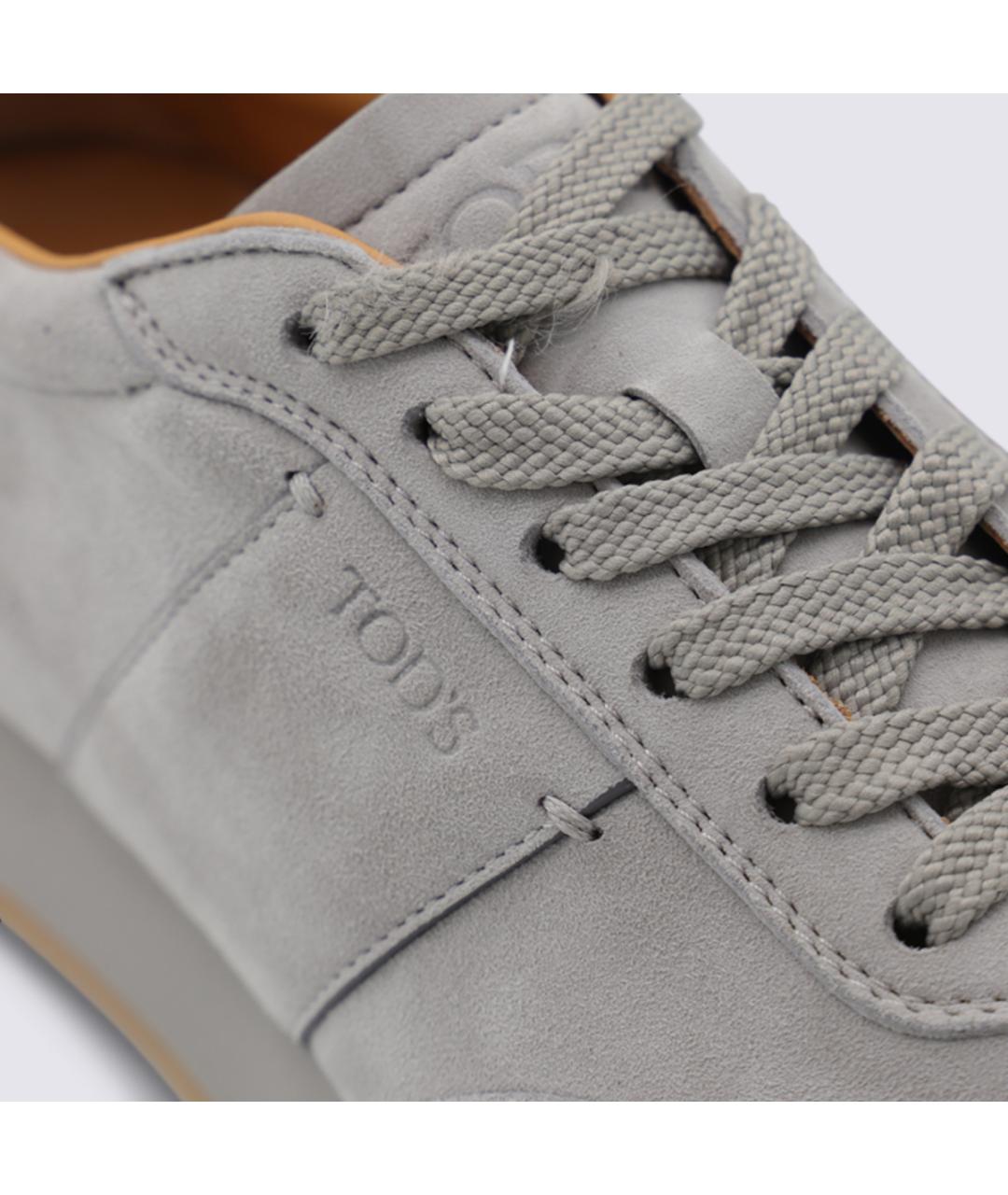 TOD'S Серые кожаные кроссовки, фото 4
