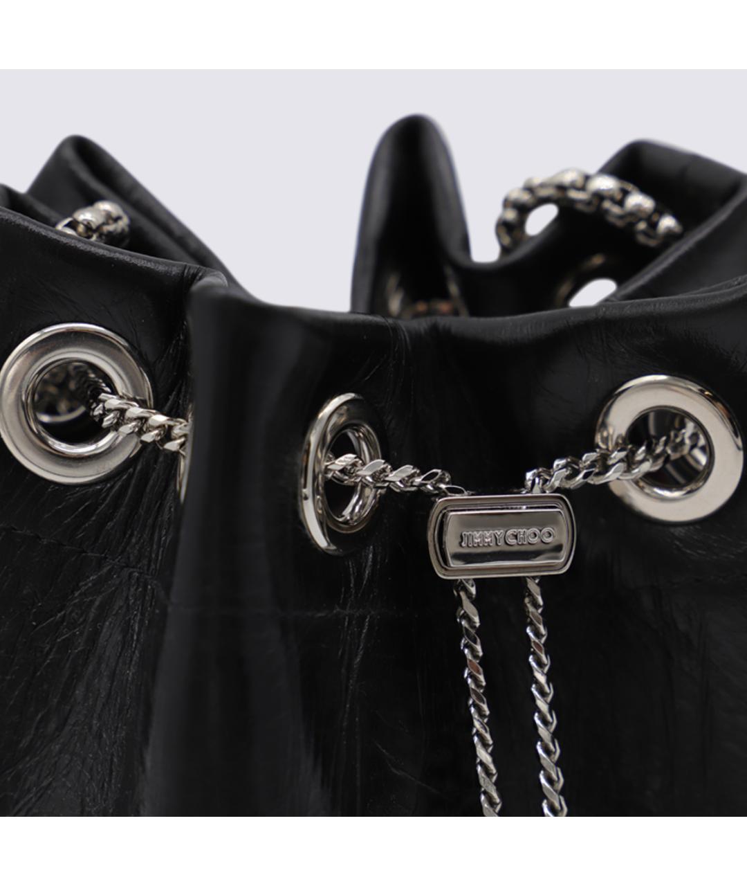 JIMMY CHOO Черная кожаная сумка тоут, фото 3