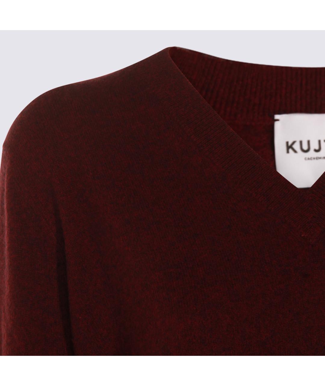 KUJITEN Бордовый кашемировый джемпер / свитер, фото 3