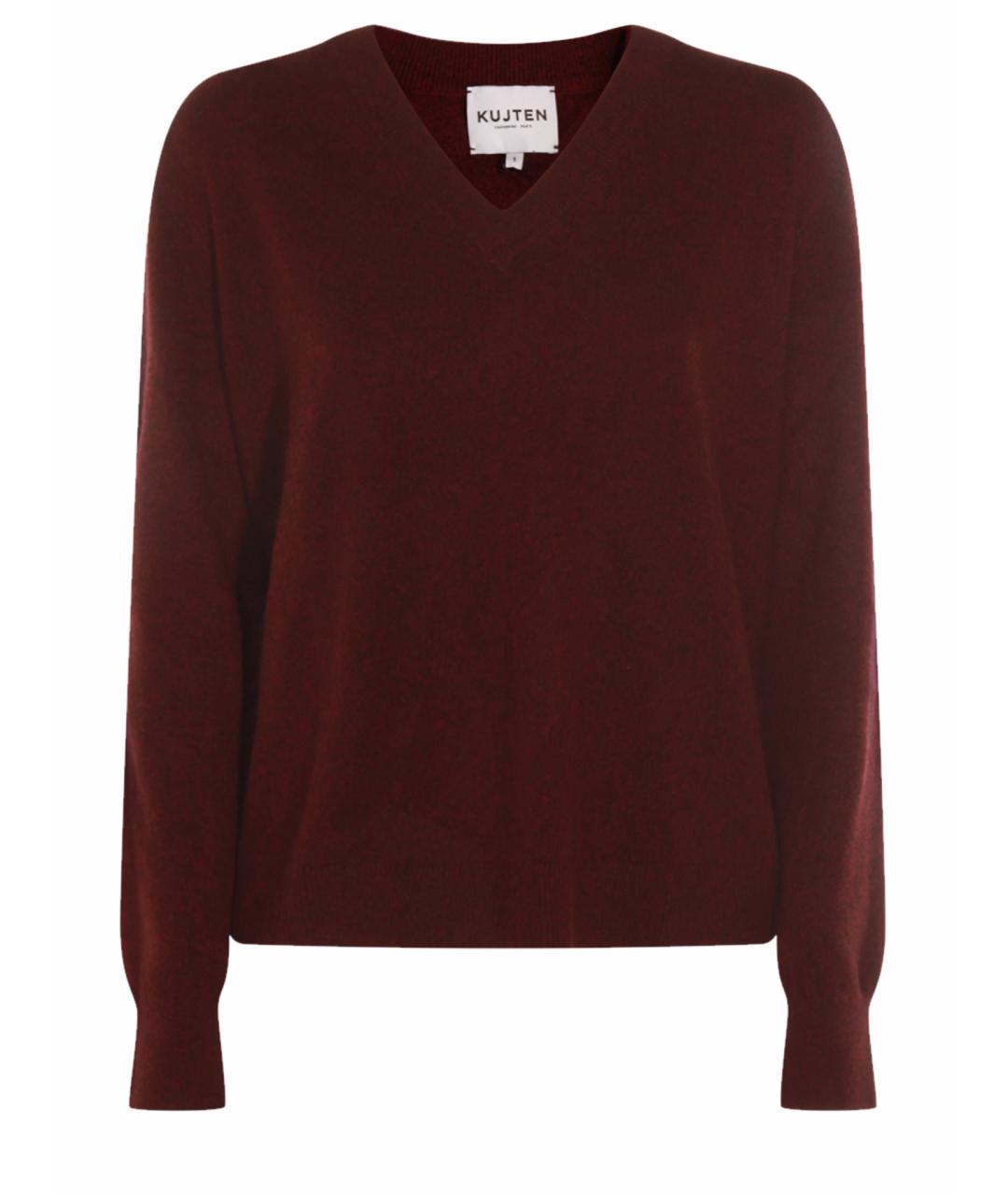 KUJITEN Бордовый кашемировый джемпер / свитер, фото 1