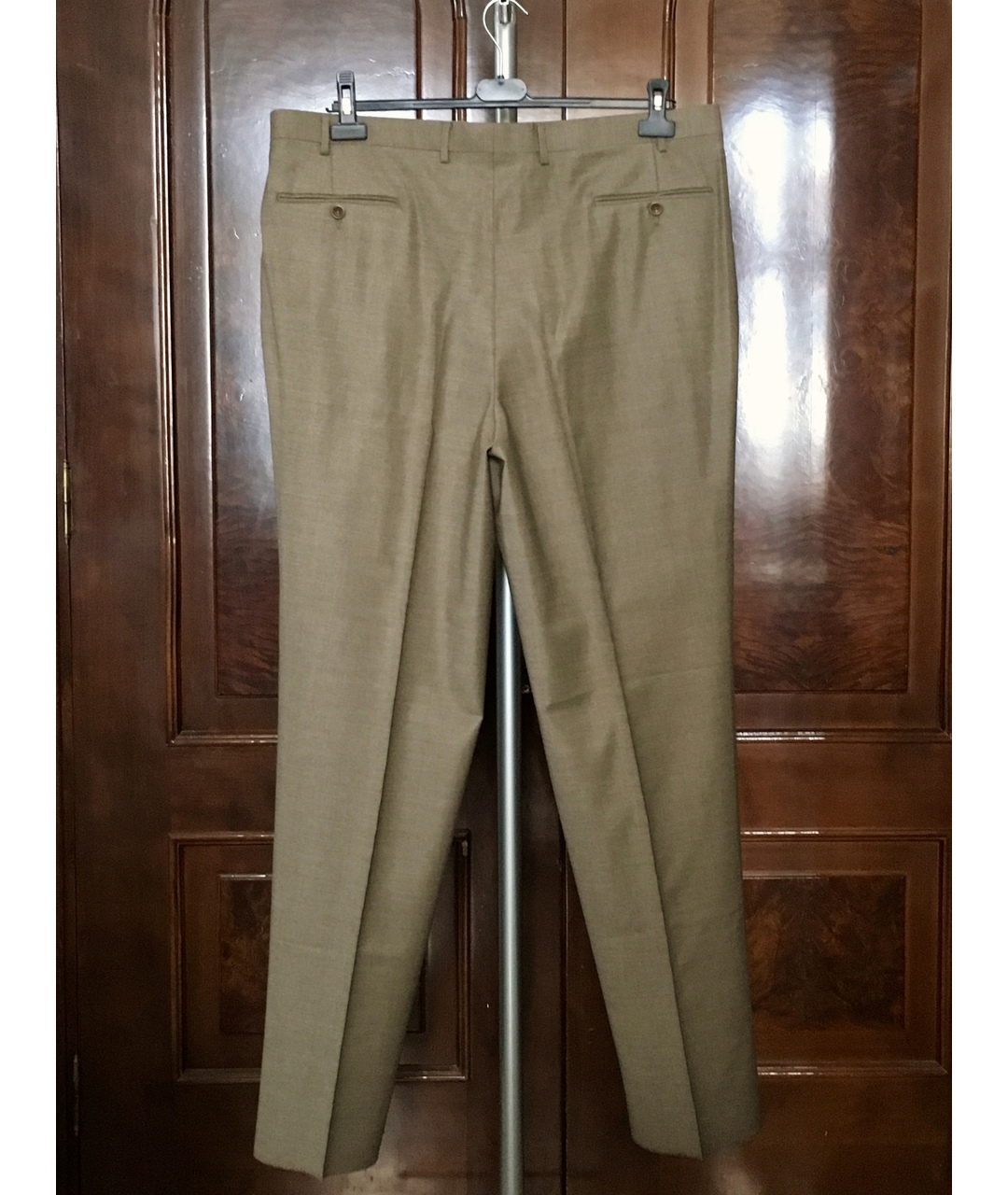 CANALI Коричневые шерстяные повседневные брюки, фото 2