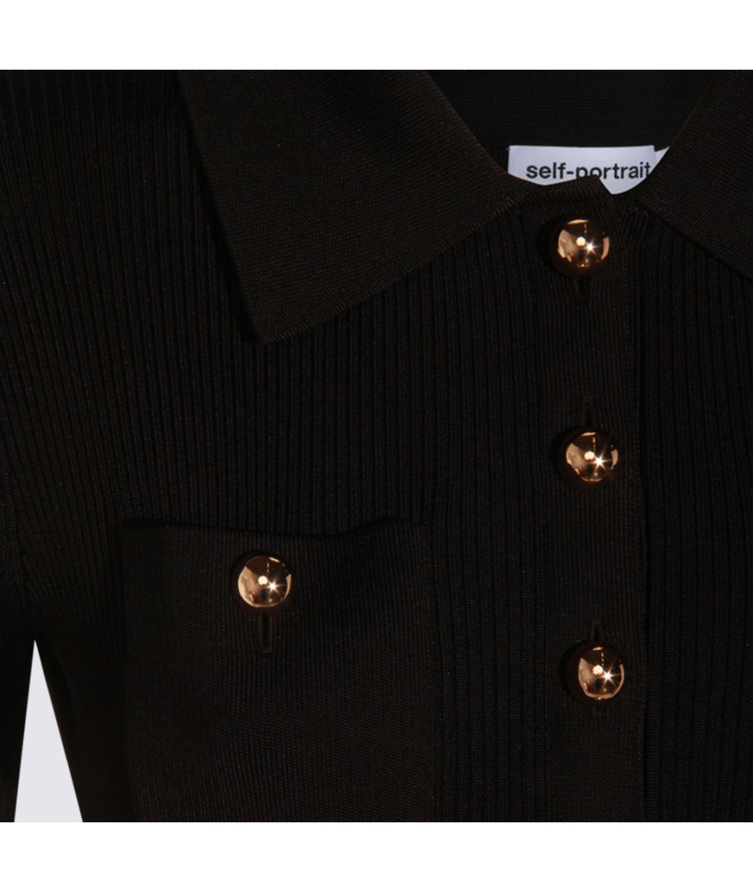 SELF-PORTRAIT Черное вискозное повседневное платье, фото 3