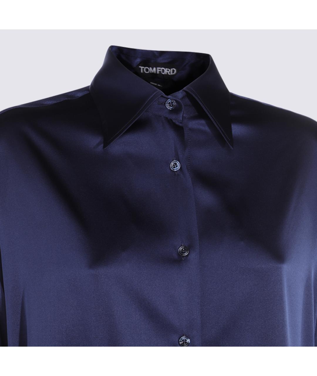 TOM FORD Синяя шелковая рубашка, фото 4