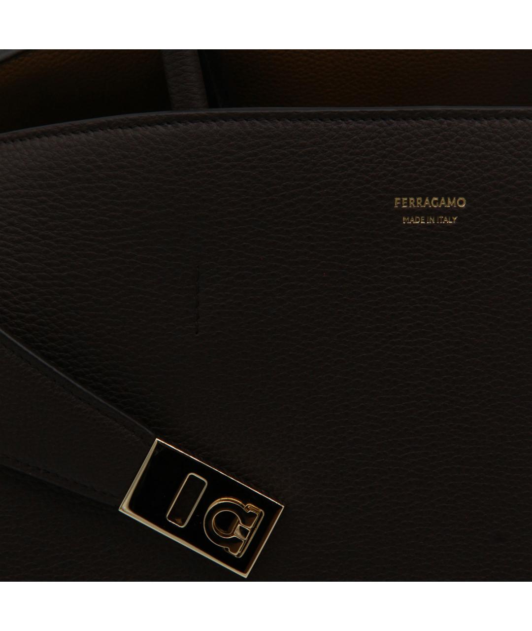 FERRAGAMO Коричневая кожаная сумка тоут, фото 4