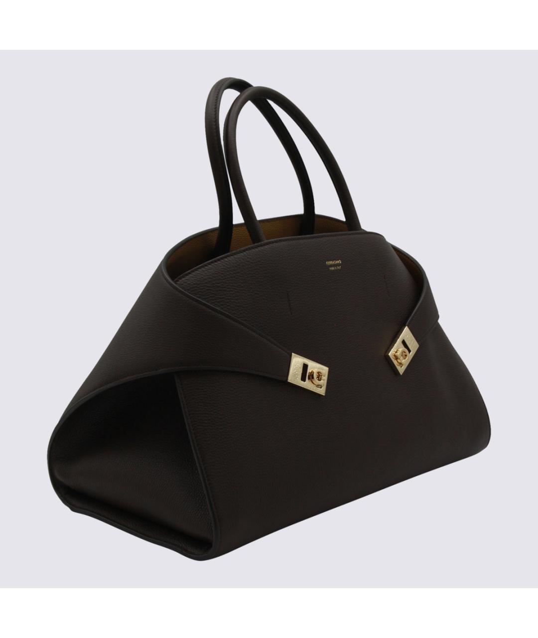 FERRAGAMO Коричневая кожаная сумка тоут, фото 2