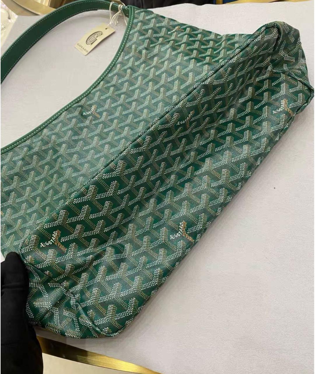 GOYARD Зеленая кожаная сумка тоут, фото 3