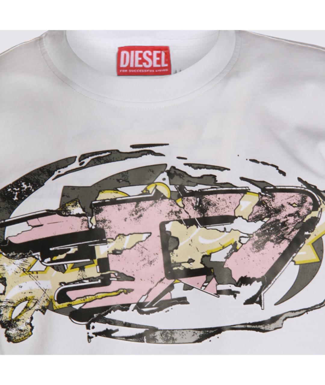 DIESEL Белая хлопковая футболка, фото 3