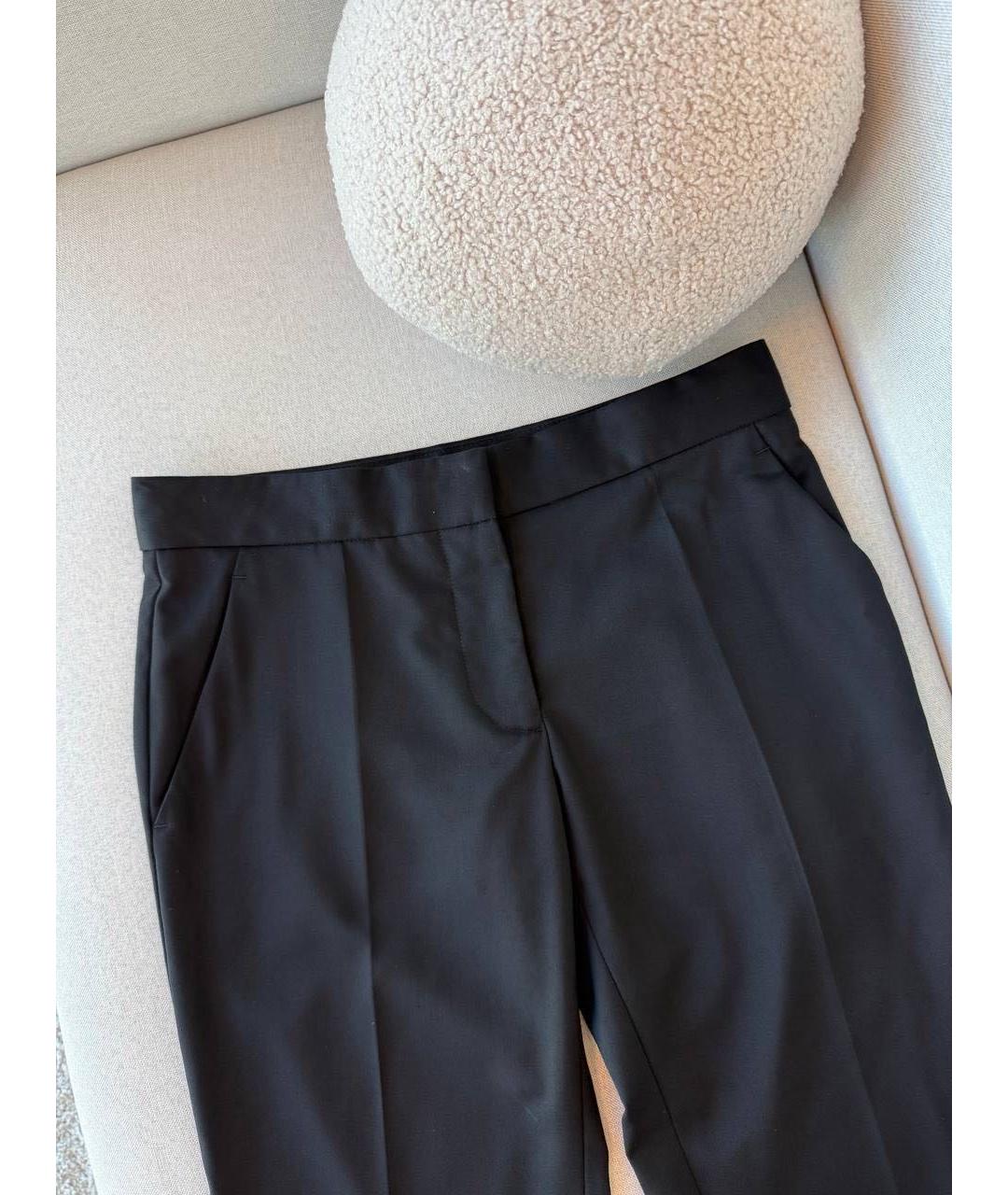 STELLA MCCARTNEY Черные шерстяные прямые брюки, фото 3