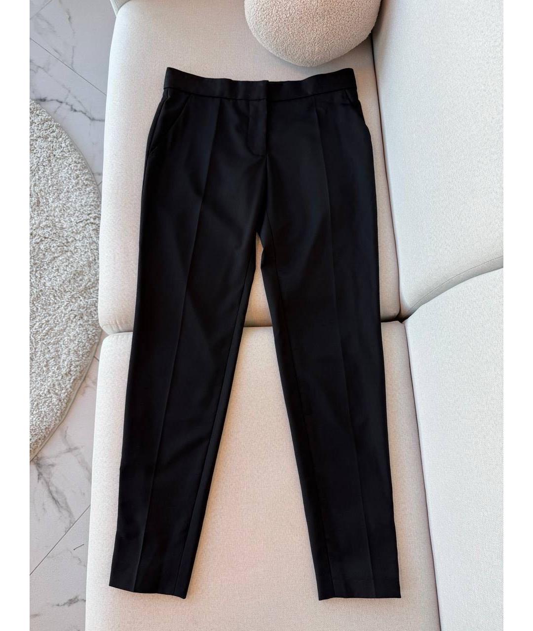 STELLA MCCARTNEY Черные шерстяные прямые брюки, фото 8