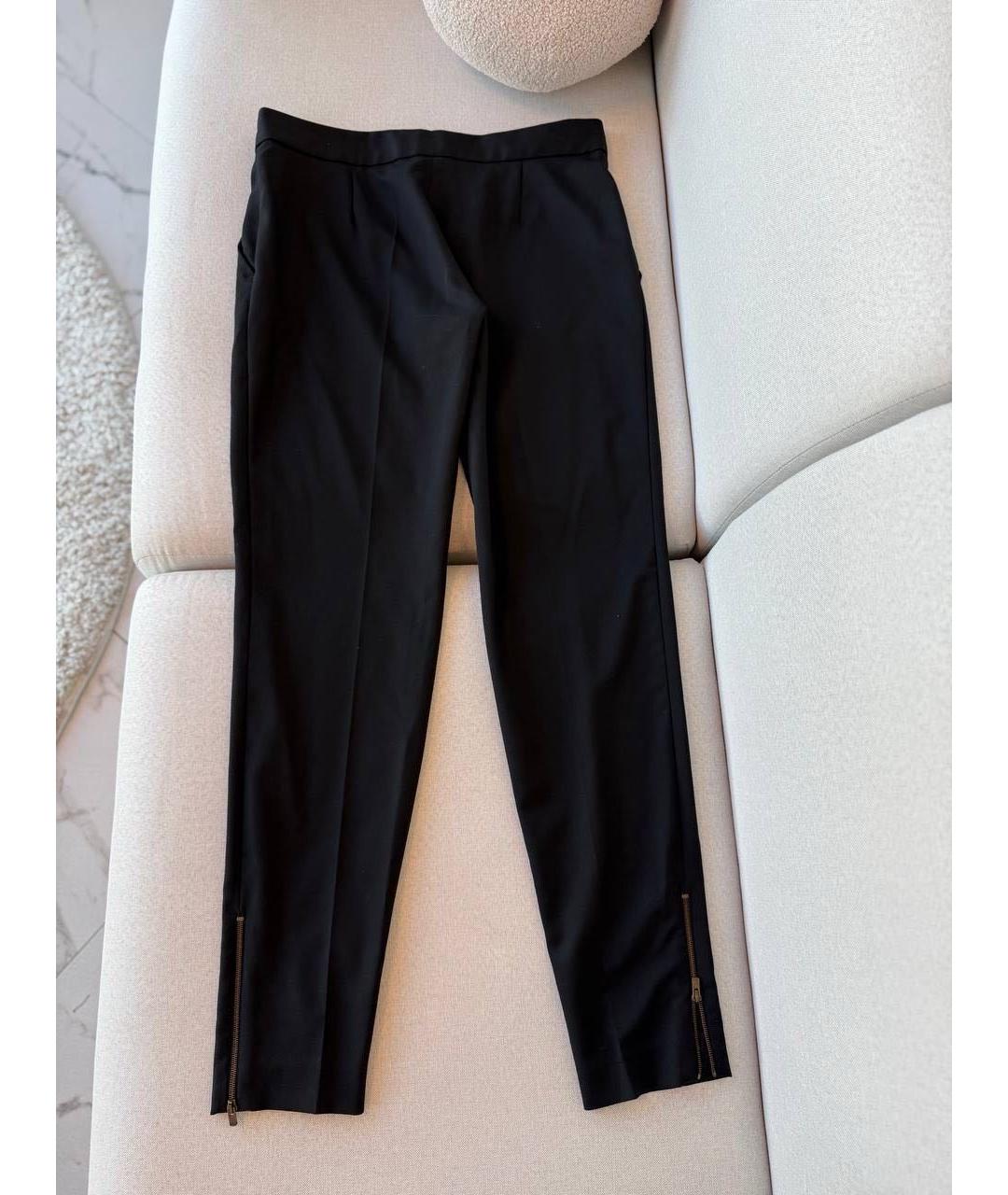 STELLA MCCARTNEY Черные шерстяные прямые брюки, фото 2