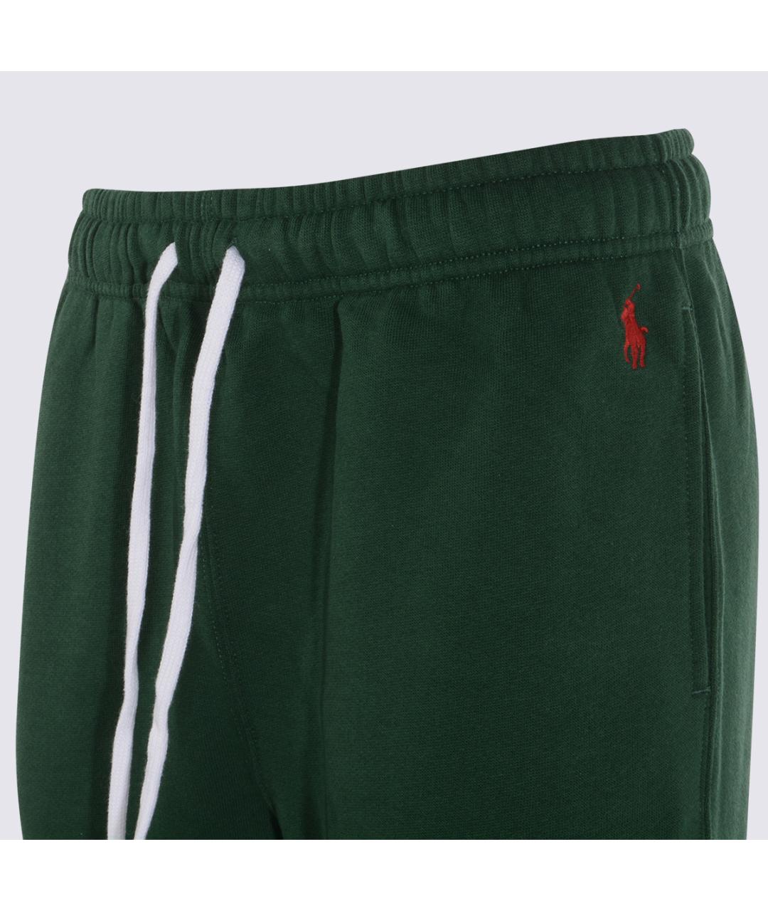 POLO RALPH LAUREN Зеленые хлопко-эластановые прямые брюки, фото 3