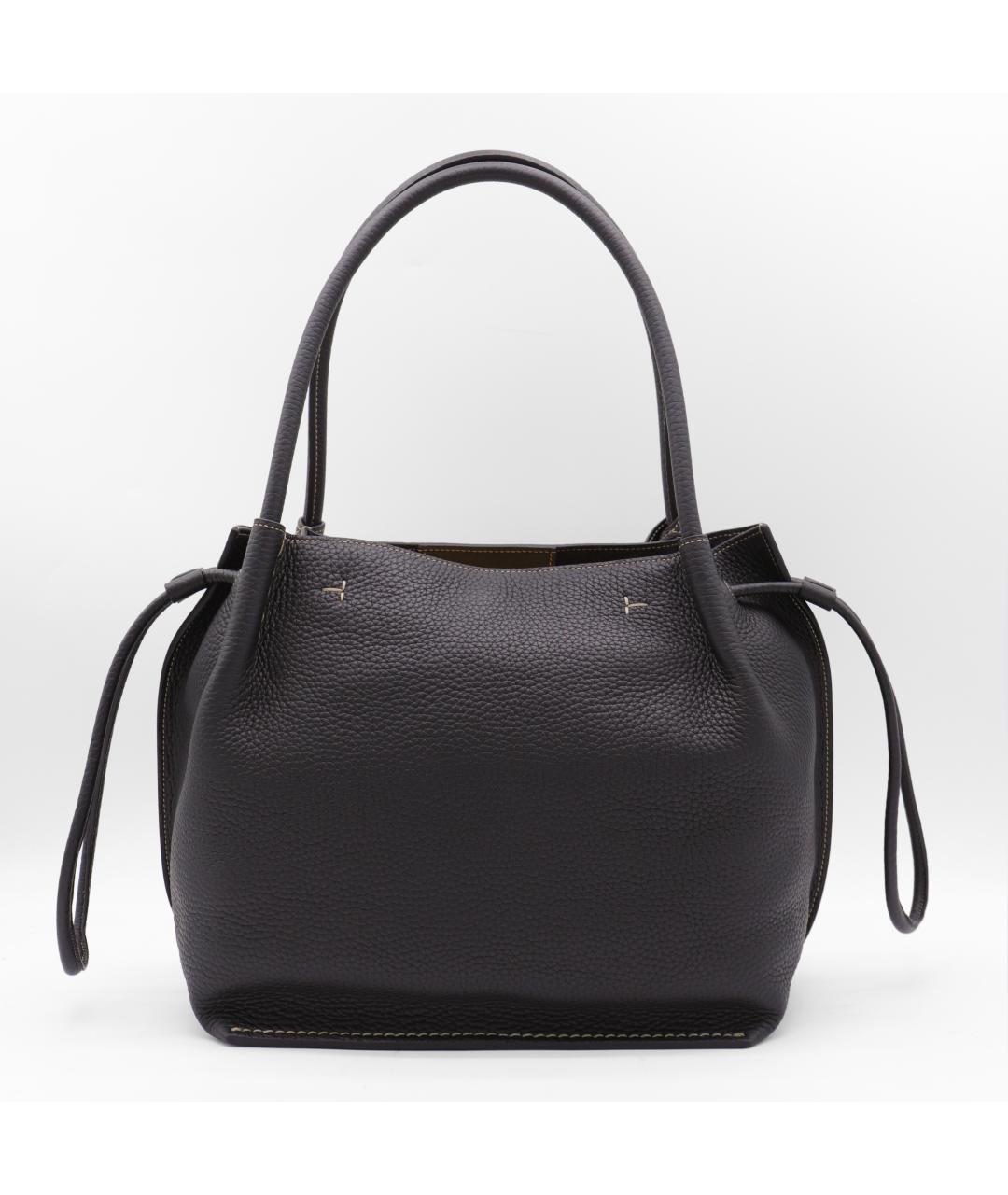 TOD'S Черная кожаная сумка тоут, фото 3