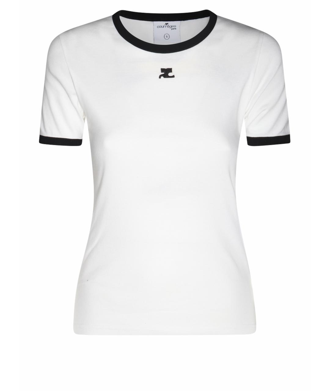 COURREGES Белая хлопковая футболка, фото 1