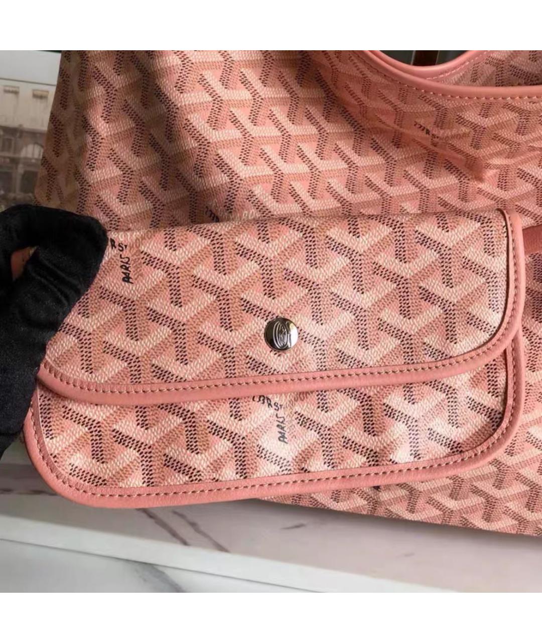 GOYARD Розовая кожаная сумка тоут, фото 4
