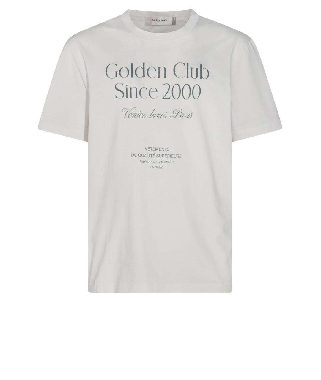 GOLDEN GOOSE DELUXE BRAND Белая хлопковая футболка, фото 1