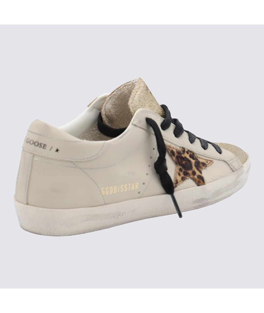 GOLDEN GOOSE DELUXE BRAND Бежевые кожаные кроссовки, фото 3