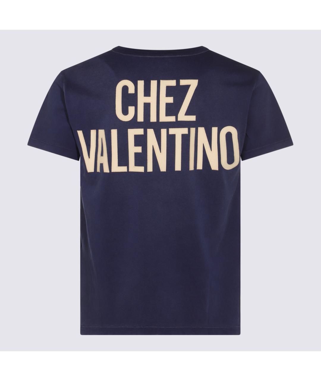 VALENTINO Синяя хлопковая футболка, фото 2