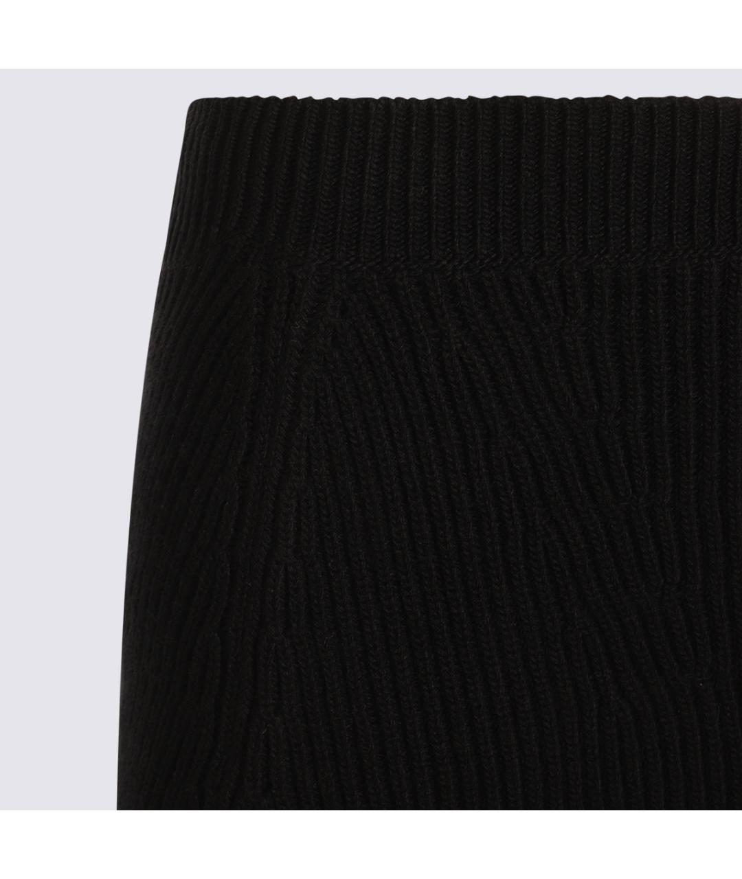 JIL SANDER Черная шерстяная юбка мини, фото 2